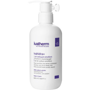 Гель для обличчя IVATHERM (Иватерм) Ivahidra+ для чутливої, сухої, атопічної шкіри очищуючий 500 мл