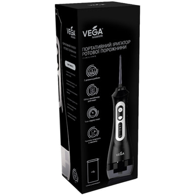 Ирригатор портативный Vega (Вега) для полости рта модель VT-1000 B черный