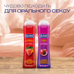 Интимный гель-смазка DUREX (Дюрекс) Play Saucy Strawberry со вкусом и ароматом клубники (лубрикант) 50 мл NEW