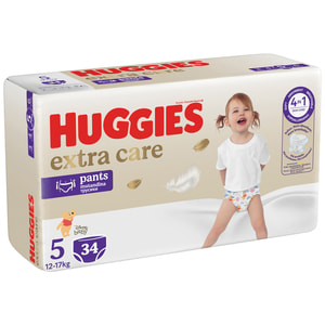 Подгузники-трусики для детей HUGGIES (Хаггис) Pants (Пентс) 5 Elite Soft/Extra Care Mega от 12 до 17 кг 34 шт
