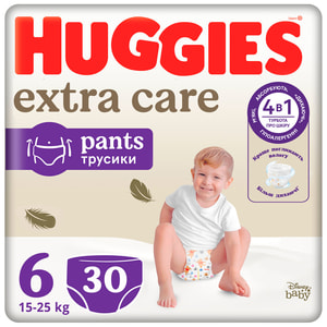 Подгузники-трусики для детей HUGGIES (Хаггис) Pants (Пентс) 6 Elite Soft/Extra Care Mega от 15 до 25 кг 30 шт
