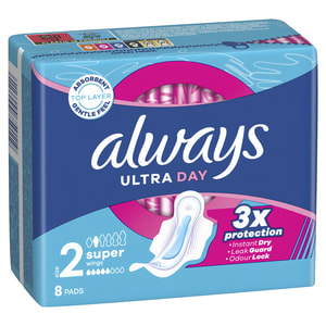Прокладки гігієнічні жіночі ALWAYS (Олвейс) Ultra Super Single (Ультра супер) ультратонкі ароматизовані 8 шт