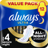 Прокладки гігієнічні жіночі ALWAYS (Олвейс) Ultra Night Secure Duo (Ультра найт секюр) нічні екстра захист ультратонкі ароматизовані 12 шт