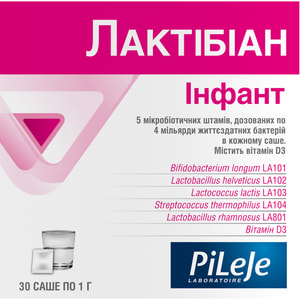 Лактибиан Инфант порошок для восстановление баланса микрофлоры кишечника в саше по 1 г 30 шт