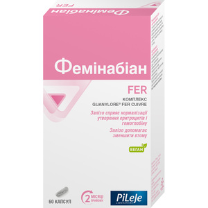Феминабиан Fer рекомендуется при недостатке железа в организме женщины капсулы упаковка 60 шт