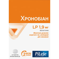 Хронобіан LP для полегшення засипання та підвищення якості сну таблетки по 1,9 мг упаковка 60 шт