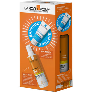 Набор La Roche-Posay (Ля Рош-Позе) Антелиос Спрей для лица и тела солнцезащитный ультралегкий SPF30 200 мл + Постелиос Крем восстанавливающий 100 мл