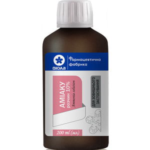 Аммиака р-р (нашатырный спирт) 10% фл. 200мл полим.