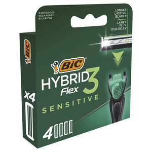Кассеты (картриджи, лезвия) сменные BIC (Бик) Flex 3 Hybrid (Флекс 3 Гибрид) Sensitive 4 шт