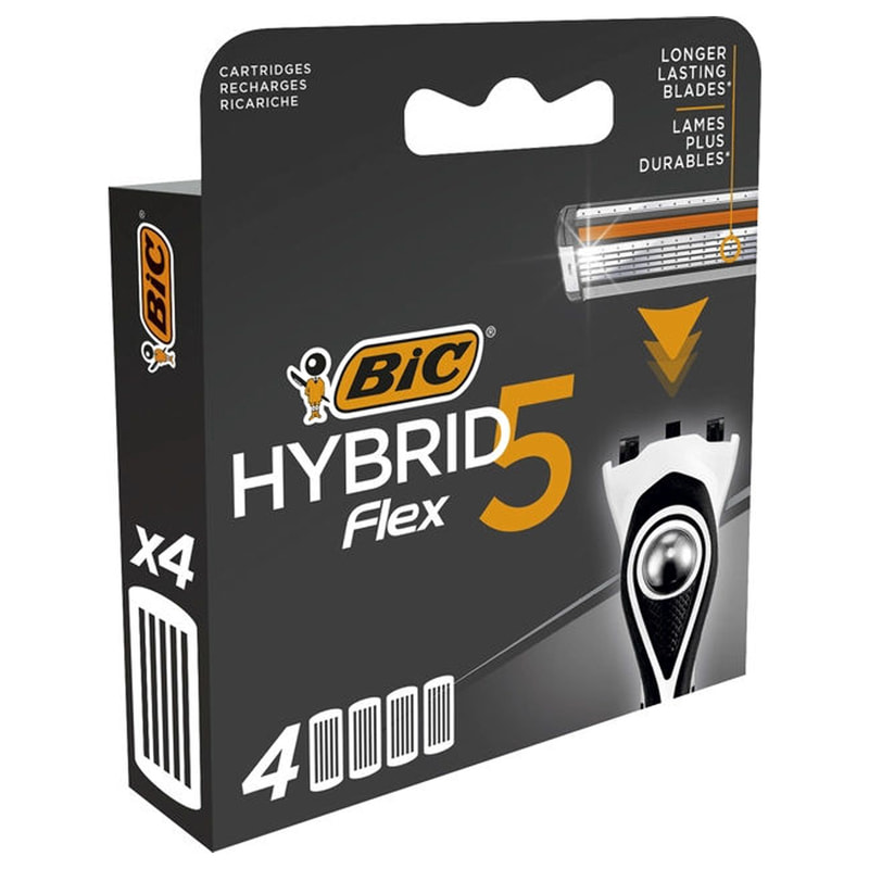 【Zesty】5教科セット Касети (картриджі, леза) змінні BIC (Бік) Flex 5 Hybrid (Флекс 5