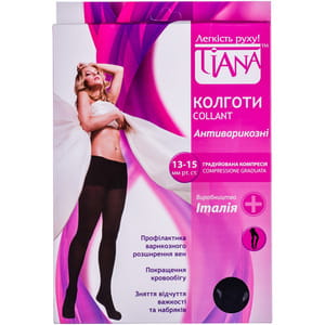 Колготки антиварикозные TIANA 800 (Тиана) 13-15 мм рт ст 70 den размер 4 черные