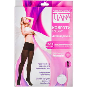 Колготки антиварикозные TIANA 800 (Тиана) 13-15 мм рт ст 70 den размер 5 черные