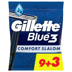Бритва для гоління GILLETTE Blue 3 (Жіллет Блу 3) Comfort Slalom одноразова 9 + 3  шт