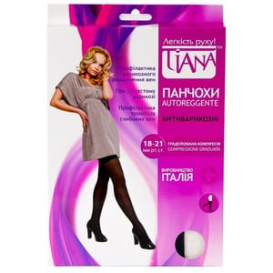 Панчохи антиварикозні TIANA 838 (Тіана) 18-21 мм рт ст 140 den розмір 4 чорні