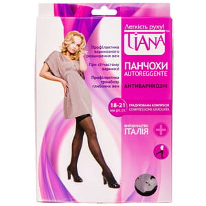 Панчохи антиварикозні TIANA 838 (Тіана) 18-21 мм рт ст 140 den розмір 5 чорні