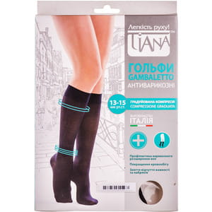 Гольфи антиварикозні TIANA 840 (Тіана) 13-15мм рт ст 70 den розмір 5 чорні