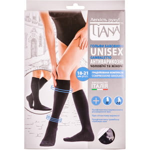 Гольфы антиварикозные TIANA 850 (Тиана) UNISEX 18-21 мм рт ст 140 den размер 4 черные