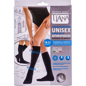 Гольфы антиварикозные TIANA 850 (Тиана) UNISEX 18-21 мм рт ст 140 den размер 5 черные