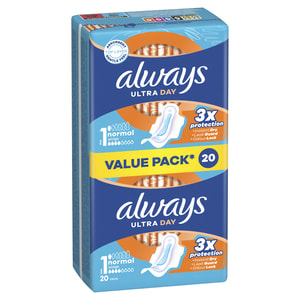 Прокладки гігієнічні жіночі ALWAYS (Олвейс) Ultra Normal Duo (Ультра нормал) ароматизовані 20 шт