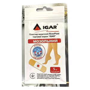 Пластырь мозольный Riverplast (Риверпласт) Igar размер 2 см х 7 см 5 шт