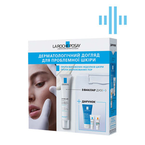 Набір La Roche-Posay (Ля Рош-Позе) Ефаклар для проблемної шкіри Дуо+ Гель-мус для очищення 50 мл + Корегуючий засіб 40 мл + Гель-крем 3 мл
