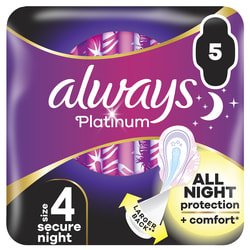 Прокладки гігієнічні жіночі ALWAYS (Олвейс) Ultra Platinum Secure Night Single (Ультра платинум секюр найт сингл) безпечна ніч з ароматом 5 шт