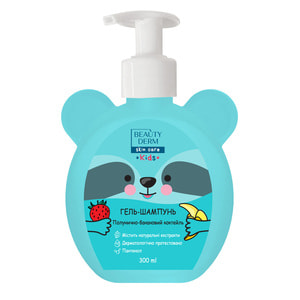 Гель-шампунь для купания Beauty Derm (Бьюти дерм) Kids детский 2 в 1 с клубнично-банановым ароматом 300 мл