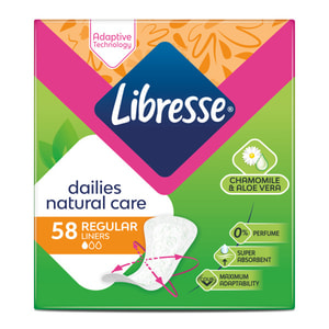 Прокладки щоденні жіночі LIBRESSE (Лібрес) Natural Care (Нейчерал кеа) Normal 58 шт