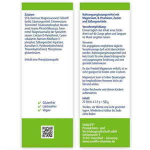 Вітаміни SUNLIFE (Санлайф) Magnesium 400 + B-Komplex Sticks Магній + В-Комплекс стік 20 шт