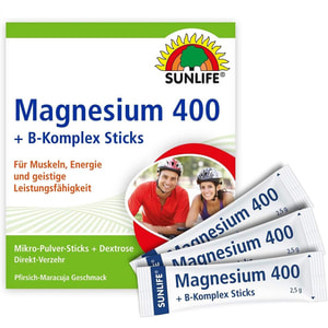 Вітаміни SUNLIFE (Санлайф) Magnesium 400 + B-Komplex Sticks Магній + В-Комплекс стік 20 шт