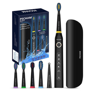Зубна щітка звукова електрична для догляду за ротовою порожниною PECHAM (Печам) Black PC-080