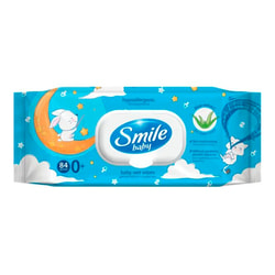 Серветки вологі дитячі SMILE (Смайл) Baby (Бебі) Екстракт алое з клапаном 84 шт