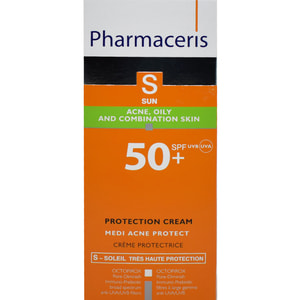 Крем для обличчя PHARMACERIS S (Фармацеріс) Medi Acne Protect сонцезахисний для шкіри з акне SPF 50+ 50 мл