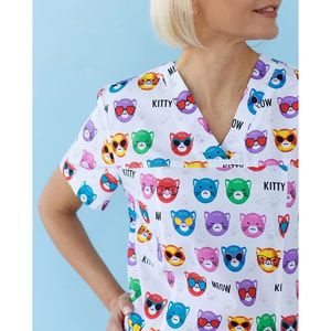 Костюм медичний з принтом Топаз жіночий Cats colored розмір 46