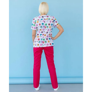 Костюм медичний з принтом Топаз жіночий Cats colored розмір 46