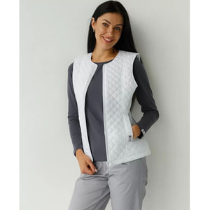 Жилетка медична утеплена Женева жіноча колір біла розмір 48-50