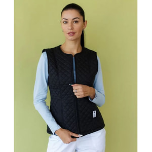 Жилетка медична утеплена Женева жіноча колір чорна розмір 56-58