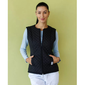 Жилетка медична утеплена Женева жіноча колір чорна розмір 56-58