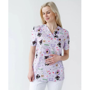 Костюм медичний жіночий з принтом Топаз Laboratory white розмір 46