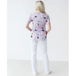 Костюм медичний з принтом Топаз Laboratory white жіночий розмір 44