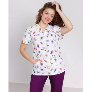 Костюм медичний жіночий з принтом Топаз MediKids розмір 52