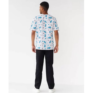 Костюм медицинский мужской с принтом Гранит космозавр цвет черный размер 54