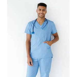 Костюм медицинский Милан мужской цвет голубой размер 56