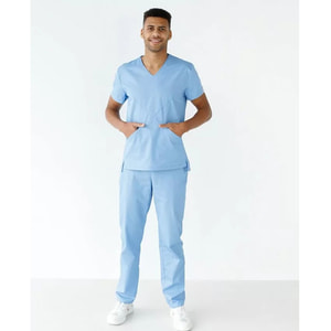 Костюм медицинский Милан мужской цвет голубой размер 56