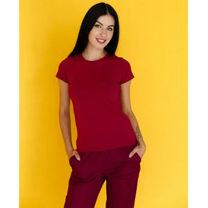 Футболка медицинская цвет бордовый женская размер XL