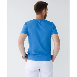 Футболка медицинская мужская цвет голубой размер L