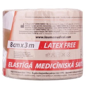 Бинт еластичний медичний LAUMA (Лаума) модель 2 Latex Free високого ступеня розтяжності розмір 3м х 8см