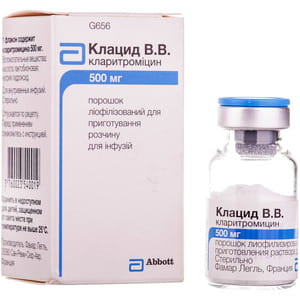 Клацид в.в. пор.ліоф. д/п р-ну д/інф. 500мг фл. №1