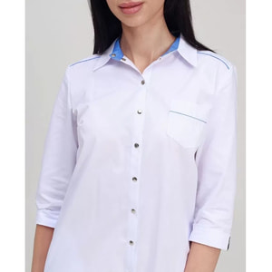 Халат медичний Манхеттен колір біло-блакитний жіночий розмір 44