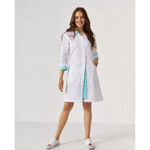 Халат медичний Олівія колір білий ментол на гудзиках жіночий розмір 54